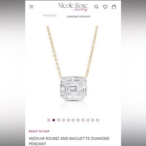 Nicole Rose Jewelry MEDIUM ROUND AND BAGUETTE DIAMOND PENDANT